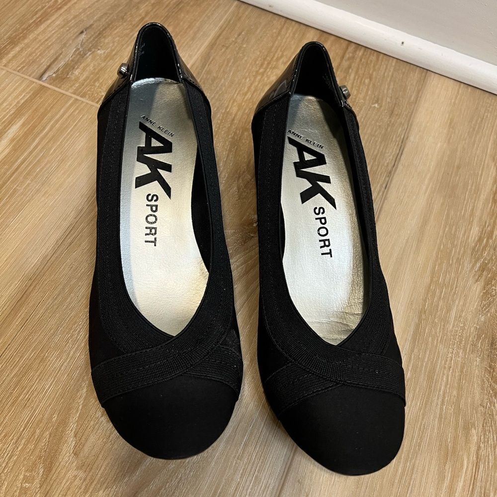 ANNE KLEIN Sport Black Slip On Wedges Size 6 - Picture 4 of 9